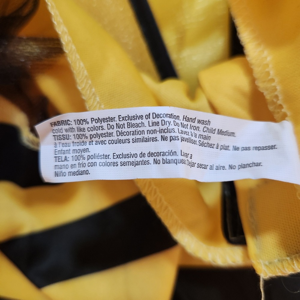 Kids Bumble Bee Costume Dress W Wings Striped‎ Halloween Cosplay Outfit Size 7-8 - Picture 5 of 7